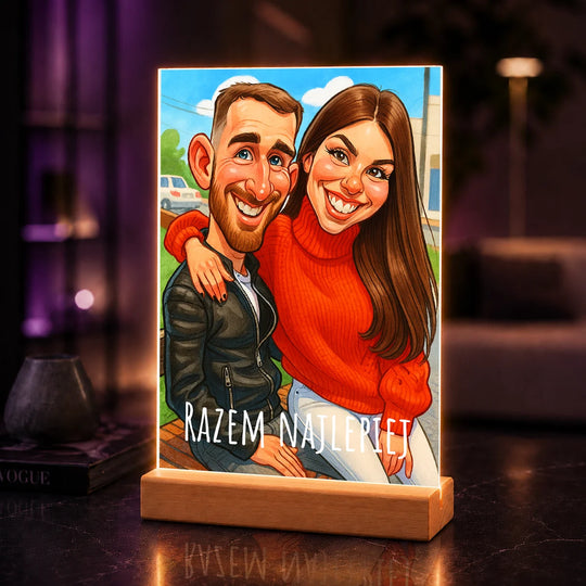 Oryginalny prezent dla pary na rocznicę – portret na szkle ze zdjęcia Razem najlepiej