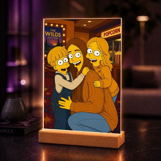 Oryginalny prezent dla mamy na urodziny – portret na szkle ze zdjęcia w stylu kreskówki