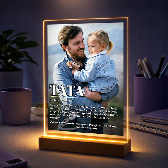 Oryginalny prezent dla taty na Dzień Ojca – zdjęcia na szkle + tekst Definicja taty
